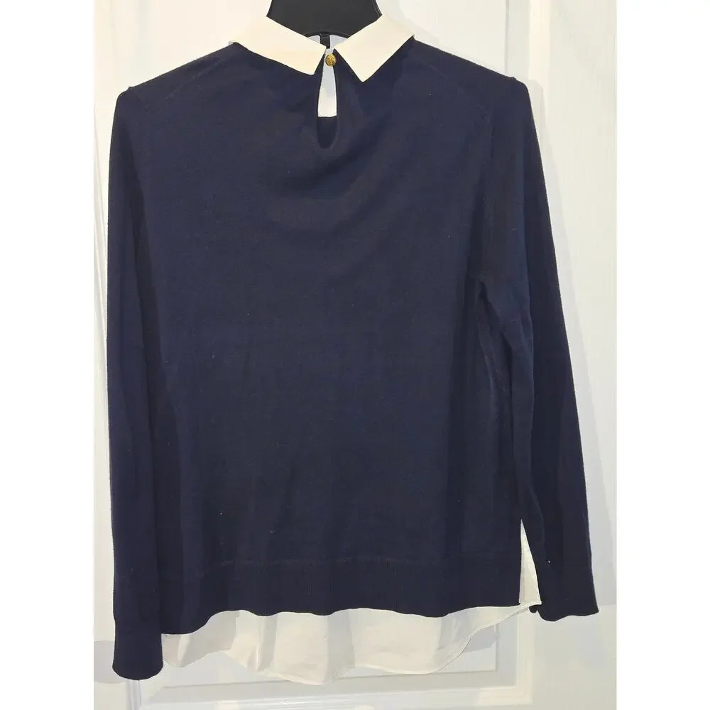 Ted Baker London Toriey shirt faux collar and hem sz 2 Small - Picture 2 of 6